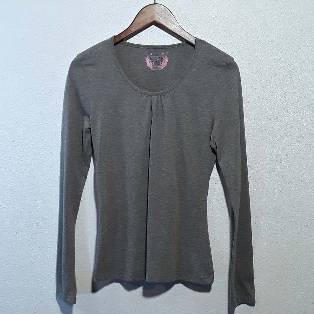 100% Cotton Grey Lil Pleats Long Sleeve Shirt